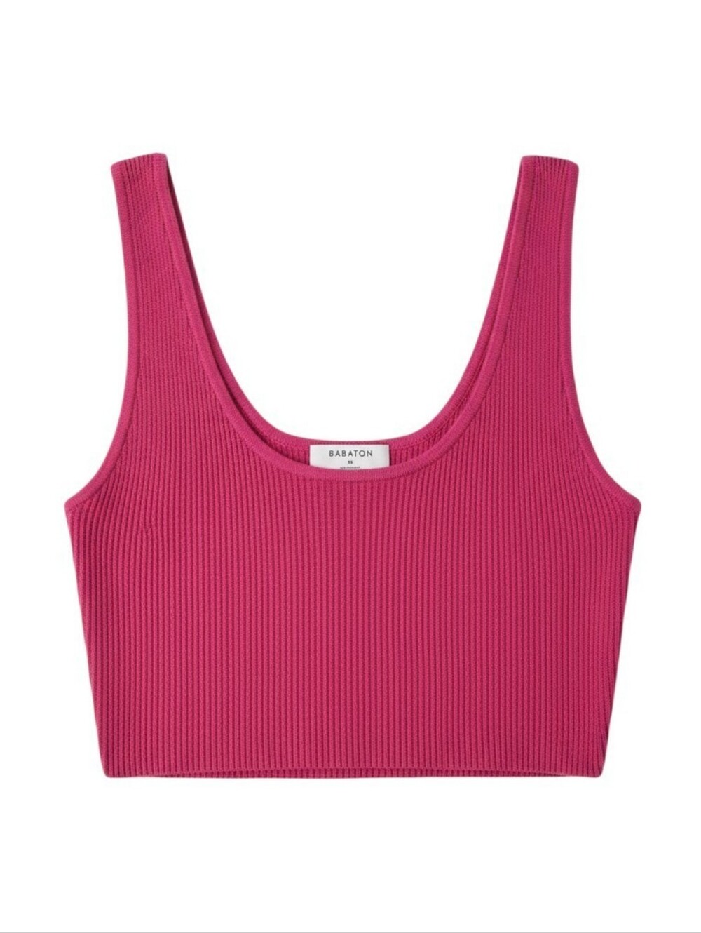 Aritzia Babaton Ribbed Scoop Crop Top - Fuchsia Pink